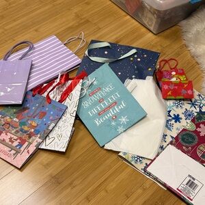 Collection of gift bags for Christmas